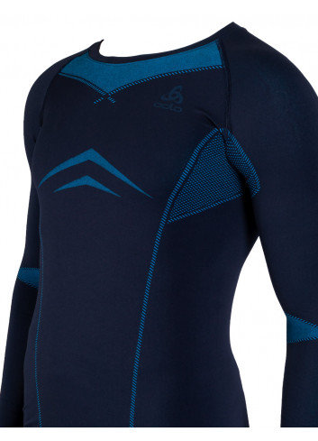 Męski zestaw bielizny termoaktywnej ODLO FUNDAMENTALS PERFORMANCE WARM DARK SAPPHIRE/ BLUE JEWEL