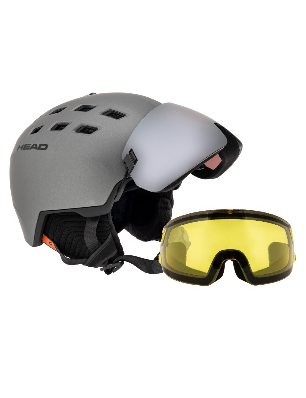 Kask narciarski męski z wbudowaną szybą HEAD RADAR 5K + dodatkowa szyba w zestawie
