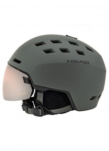 Kask narciarski męski z wbudowaną szybą HEAD RADAR nightgreen    2023