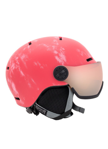 Kask narciarski dziecięcy SALOMON GROM VISOR pink z WBUDOWANA SZYBĄ - KAT. S2