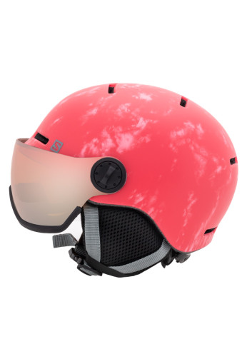 Kask narciarski dziecięcy SALOMON GROM VISOR pink z WBUDOWANA SZYBĄ - KAT. S2