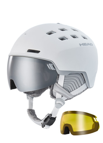 Kask narciarski damski z wbudowaną szybą HEAD RACHEL 5K +  dodatkowa szyba w zestawie