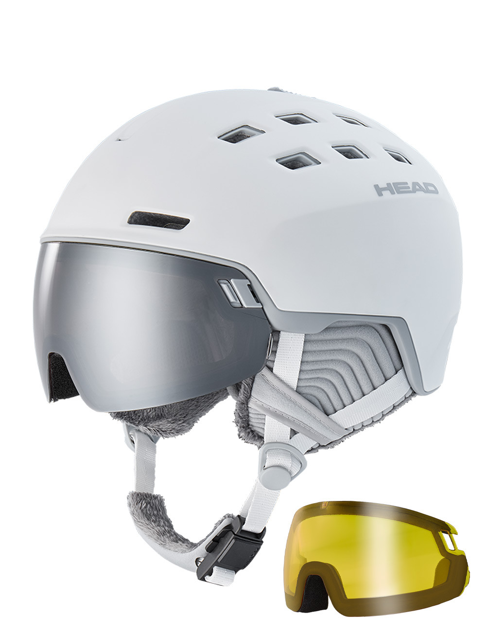 Kask narciarski damski z wbudowaną szybą HEAD RACHEL 5K +  dodatkowa szyba w zestawie