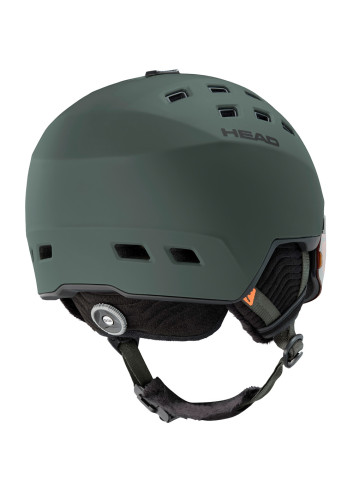 Kask narciarski męski z wbudowaną szybą HEAD RADAR nightgreen