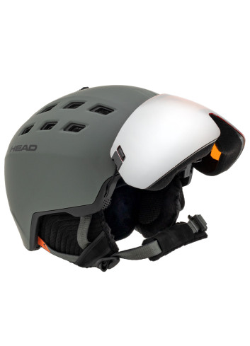 Kask narciarski męski z wbudowaną szybą HEAD RADAR nightgreen