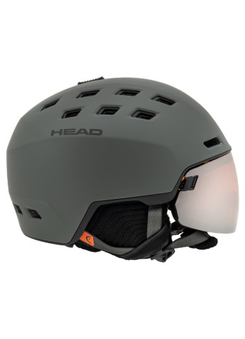 Kask narciarski męski z wbudowaną szybą HEAD RADAR nightgreen