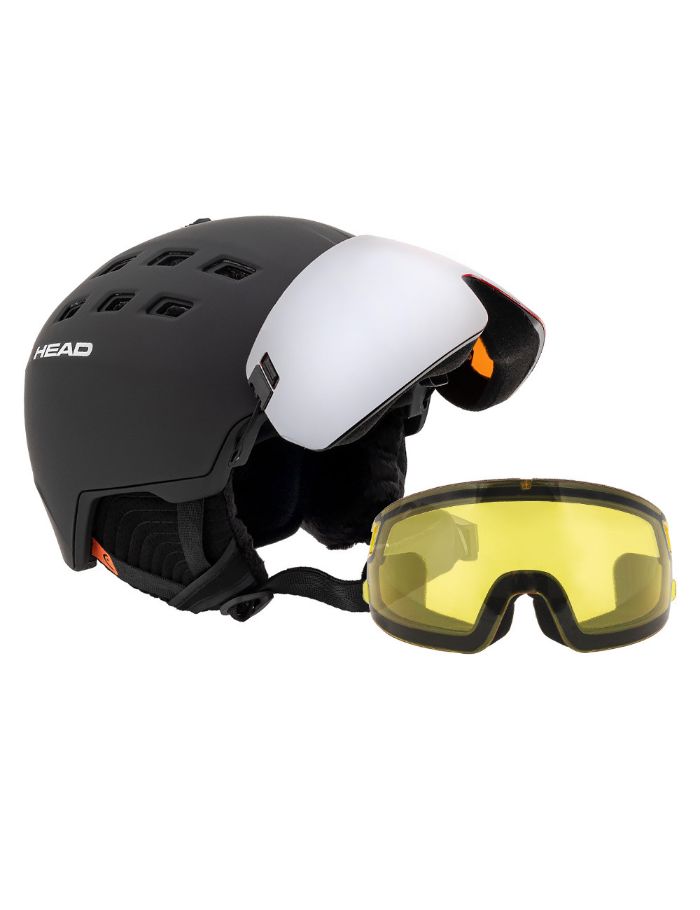 Kask narciarski męski z wbudowaną szybą HEAD RADAR 5K + dodatkowa szyba w zestawie