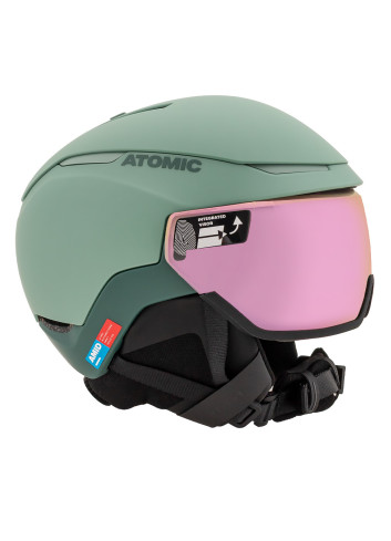 Kask narciarski z wbudowaną szybą ATOMIC REVENT GT AMID VISOR HD pistachio