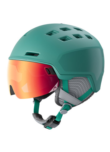 Kask narciarski damski z wbudowaną szybą HEAD RACHEL PRO green