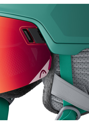 Kask narciarski damski z wbudowaną szybą HEAD RACHEL PRO green