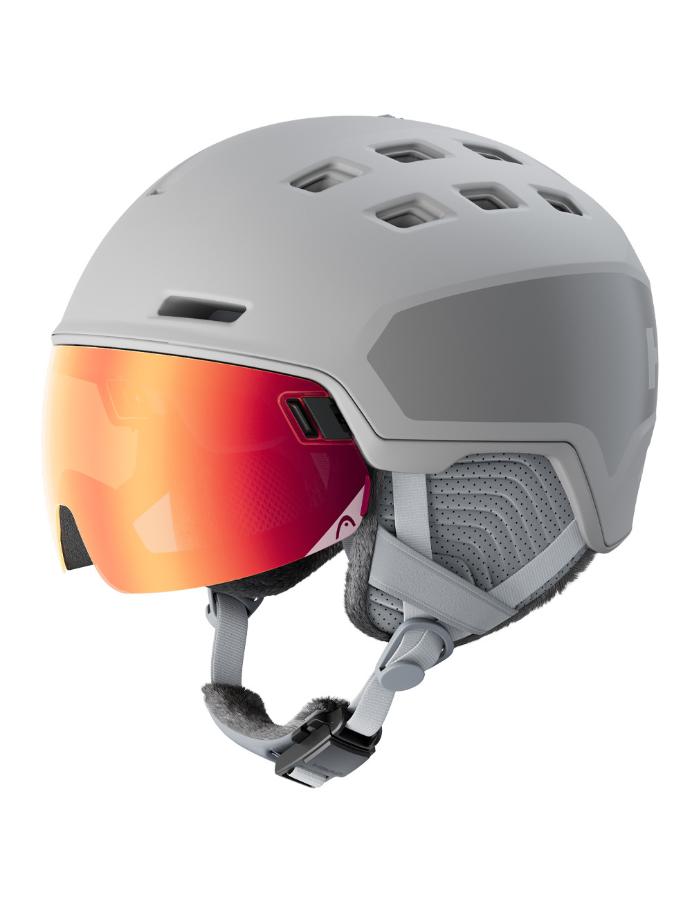 Kask narciarski damski z wbudowaną szybą HEAD RACHEL PRO grey