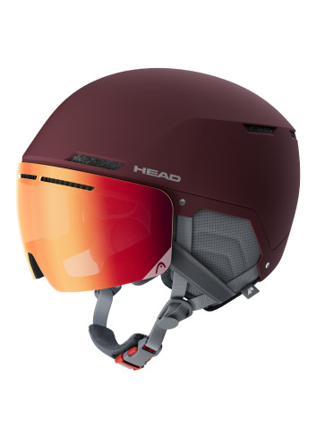 Kask narciarski damski z wbudowaną szybą HEAD CINEMA PRO berry