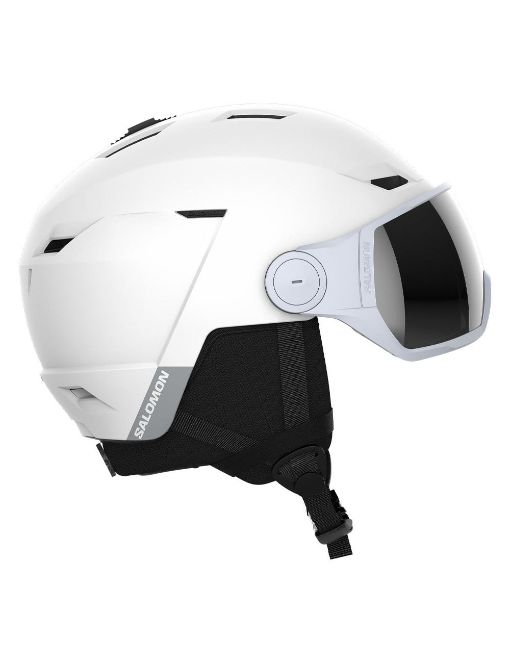 Kask narciarski z wbudowaną szybą SALOMON ICON LT VISOR white