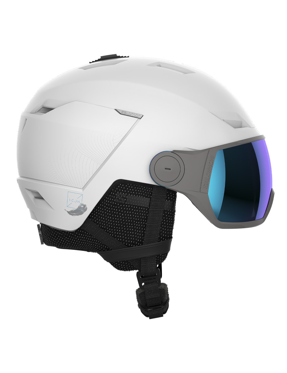Kask narciarski z wbudowaną szybą SALOMON ICON LT VISOR white