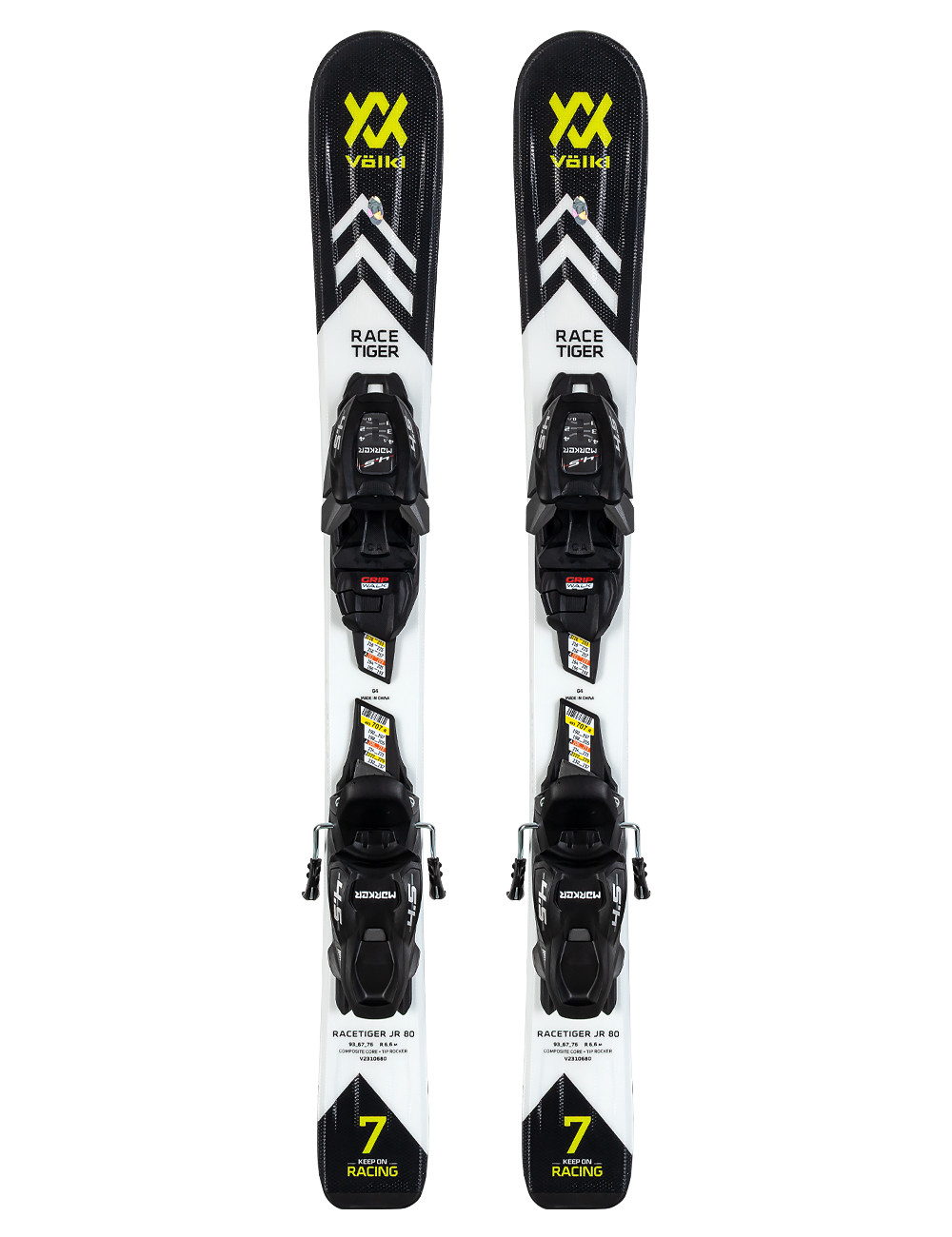 Narty dziecięce VÖLKL RACETIGER JR + wiązanie MARKET FDT 4.5 z GRIP WALK